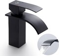 CECIPA Schwarzer Wasserfall Badezimmer Waschbecken Wasserhahn Badezimmer 