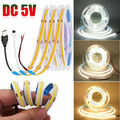 5m LED COB Streifen Hohe Dichte DC 5V 12V Band Stripe Leiste Keine Lichtpunkte