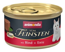 animonda vom Feinsten Mousse Katzenfutter Rind & Ente 12x85g getreidefrei