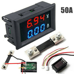 DC100V 10/50/100A Voltmeter Amperemeter LED Doppelt Digital Volt Amp Meter+Shunt