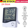 2x Wetterstation Uhr Wecker Thermometer Hygrometer Temperaturmesser Luftfeuchte