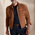 Herren Lederjacke Slim Fit Biker Motorrad Echt Lammleder Braunes Wildleder Jacke