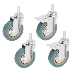 SET 4-Stk Transportrollen Schwerlastrollen Lenkrolle mit Gewindestift 50 75 100