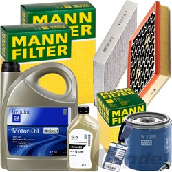 MANN INSPEKTIONSPAKET+6L DEXOS1 5W-30 ÖL passend für OPEL INSIGNIA A 2.0 TURBO