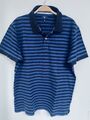 Maritimes Gant Poloshirt für Herren, dunkelblau-schwarz gestreift, Größe L