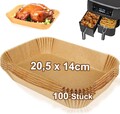 Backpapier für Heißluftfritteuse, 100 Stück 20,5x14 cm Rechteckig Airfryer