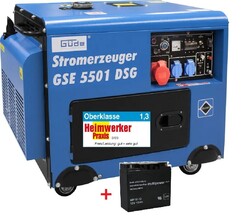 Güde GSE5500 Diesel Stromerzeuger Notstromaggregat Generator 5000W AVR +Batterie