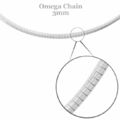 Flat Omega Chain reversible - 3mm - 40cm - 925 Silver