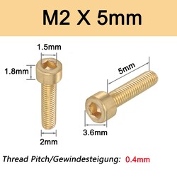 Zylinderschrauben Messing M2 M3 M4 M5-M16 V2A DIN 912 VA Messing Innensechskant