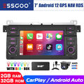 DAB+ Android 12 32G Carplay Autoradio GPS Nav Kam für BMW 3er E46 M3 MGZT  2+32G