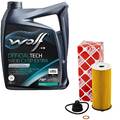 Motoröl Set 5W30 5 Liter + Ölfilter 47224 für BMW X1 2er Mini Clubman Cooper One