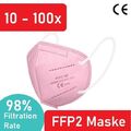 100/50/30/20/10 FFP2 Maske Pink Mundschutz Atemschutz 5-lagig zertifiziert CE