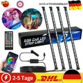 4x LED RGB Innenraumbeleuchtung Auto KFZ Ambiente Fußraumbeleuchtung app Control