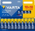 VARTA Batterien AA, 10+10 (20 Stück), Longlife Power, Alkaline, 1,5V, ideal für 