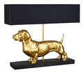 Dackellampe Leuchte Dackel Gold Lampe Dachshund Hundelampe Tischlampe Hund 60cm