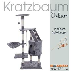 Kratzbaum Katzenbaum Katzenkratzbaum 118 cm XL Kletterbaum Spielbaum Hellgrau