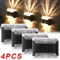 4X LED Treppen Lampe Solarleuchten Wandlampen Zaunleuchte Gartenleuchte Außen