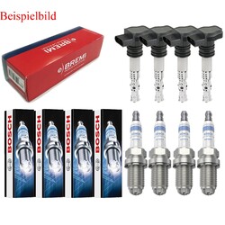 4x BREMI Zündspule +4x BOSCH Zündkerze Super 4 für Toyota Corolla Compact _E11_