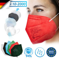 Virshields® FFP2 Schutz Maske Atemschutz Mundschutz 5 lagig 10-2000 Stück⭐⭐⭐⭐⭐EN 149:2001+A1:2009✔️ 5-lagig✔️ Bunt✔️ Fischform✔️