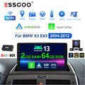 DAB+ Autoradio 64GB Android 13 Carplay GPS Nav WiFi RDS Kam Für BMW X3 2004-2012