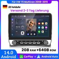 10.1'' Android 14 Autoradio Carplay Für VW T5 Multivan 2008-2015 GPS NAVI 2+64GB