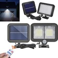 100 LED Solarleuchte mit Bewegungsmelder Außen Solarlampe Strahler Fluter Garten