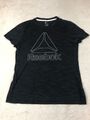 Reebok T-Shirt grau Damen Größe Large Logo Design kurzärmelig Baumwolle