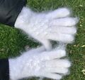 Gestrickte Handschuhe aus 100% öko Angoraziegenwolle, Mohair, warm flausischig