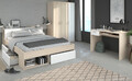 Schlafzimmer komplett Set Bett 160 cm Kleiderschrank Schreibtisch Stauraum Most