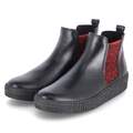 Gabor Chelsea Boots Stiefeletten Schwarz-Rot Leder gepolstert rutschfest