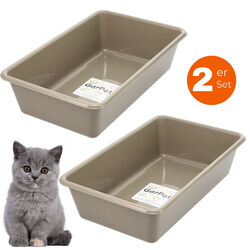 2x Katzenklo Katzentoilette Kitten ohne Deckel Katzen Schalentoilette Doppelpack