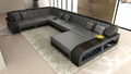 Ledersofa Design Couch Ecksofa MATERA XXL U Form LED Ottomane Modern Luxus Sofa