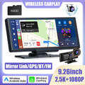 9,26" 2.5K Dash Cam Tragbares Autoradio Wireless Apple CarPlay Android Auto 64GB