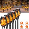 2-6 Solarleuchten für Außen Garten LED Solarlampe Flammeneffekt IP65 Wasserdicht