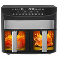 9L Heißluftfritteuse 2x4.5L Fritteusen Digital Küchenofen Frittierkocher Smart