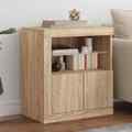 vidaXL Sideboard mit LED-Leuchten Sonoma-Eiche 60,5x37x67 cm DE