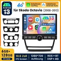 6+128G Android 14 Autoradio Für Skoda Octavia II 1Z3 1Z5 CarPlay GPS Navi SWC BT
