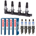 ESEN SKV Zündspule + 4x BOSCH Zündkerze für Opel Corsa D S07 1.6 Turbo Saab 9-5