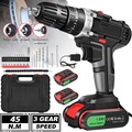 3 in 1 Akku-Schlagbohrschrauber 48V Akkuschrauber Set in Koffer Mit 2 Akkus 45Nm