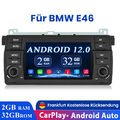 Carplay Android 12 Autoradio GPS BT WIFI RDS Für BMW 3er E46 318 320 325 M3 32GB