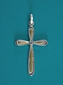 Anhänger, Kettenanhänger als elegantes Kreuz in bicolor Silber (925/ooo)