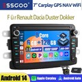 6+128G CarPlay Android14 Autoradio GPS Navi Wifi RDS SWC 4G DAB Für Dacia Duster