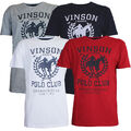Vinson Polo Club Calenne T-Shirt blau weiß grau rot Herren Baumwolle Vintage NEU