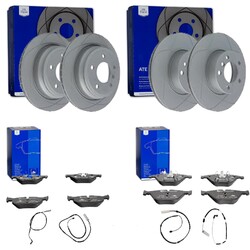 ATE PowerDisc BREMSSCHEIBEN + BELÄGE VORNE+HINTEN passend für BMW X1 E84 xDriveVA 312x24mm | HA 300x20mm | mit Warnkontakten