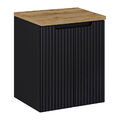 Waschbeckenschrank 50 cm schwarz Eiche Waschtischunterschrank Badezimmer Schrank