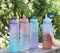 900ml Trinkflasche Wasserflasche Gym Sport Travel mit Strohhalm BPA frei Tasse
