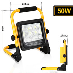 LED Akku Fluter Arbeitsscheinwerfer 50W-100W Baustrahler Lamp Solar Außenlicht