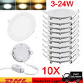 10x LED Panel Einbaustrahler Einbau Leuchte Spot Deckenleuchte Rund flach slim