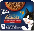 Felix Sensations Saucen Vielfalt vom Land Sauce Katzenfutter Nassfutter 96 x 85g