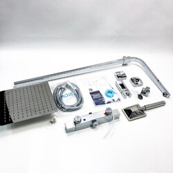 Auralum Chrom Dusche Duschsystem mit Thermostat, 2 Funktionen Duschset
